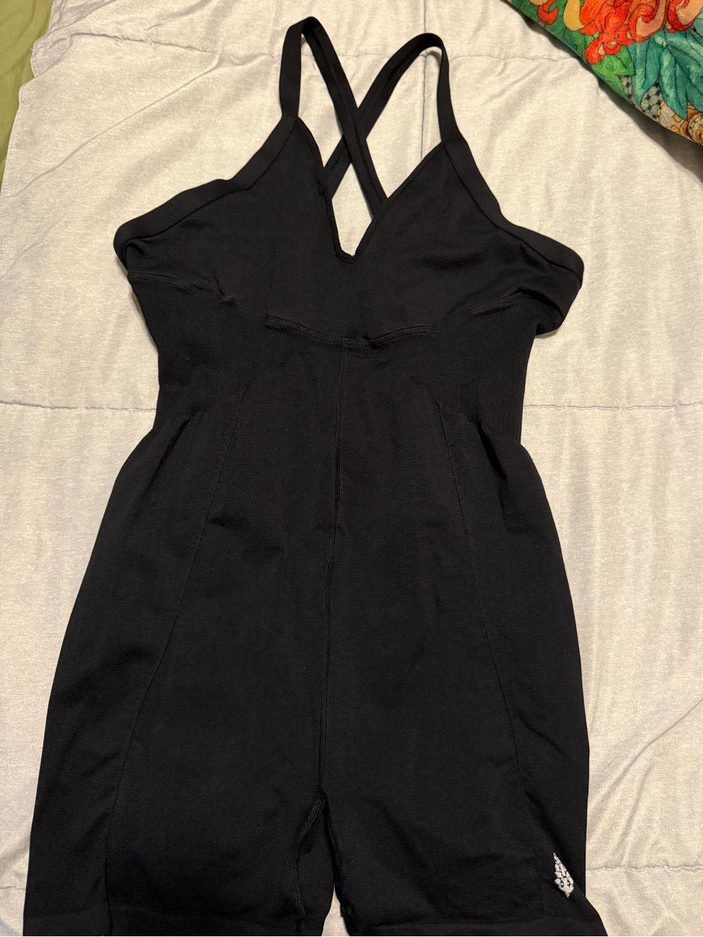 FP Movement by Free People Black Cross-Back Freestyle Romper